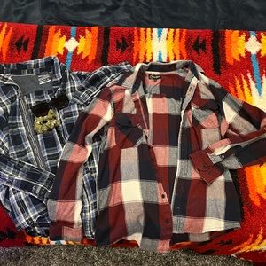Wine Red Flannel Button Down